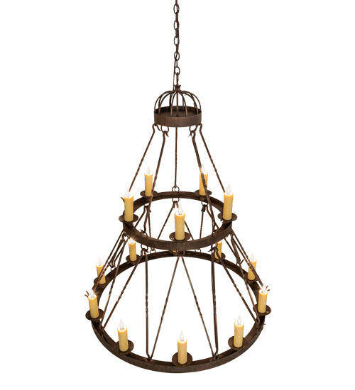 48" Lakeshore 15 Light Two Tier Chandelier detail view