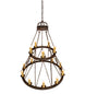 48" Lakeshore 15 Light Two Tier Chandelier detail view