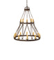 48" Lakeshore 15 Light Two Tier Chandelier detail view