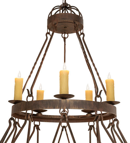 48" Lakeshore 15 Light Two Tier Chandelier detail view