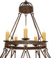 48" Lakeshore 15 Light Two Tier Chandelier detail view