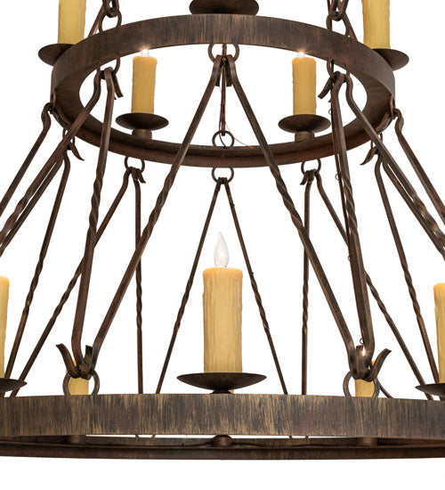48" Lakeshore 15 Light Two Tier Chandelier detail view