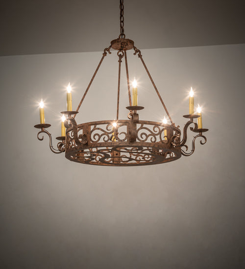36" Delano 8 Light Chandelier detail view