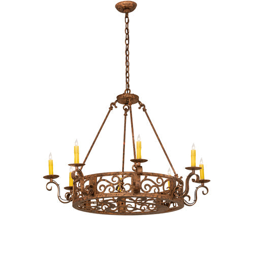 36" Delano 8 Light Chandelier detail view