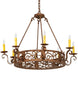 36" Delano 8 Light Chandelier detail view