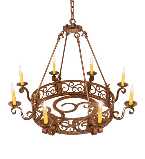 36" Delano 8 Light Chandelier detail view