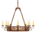 36" Delano 8 Light Chandelier detail view