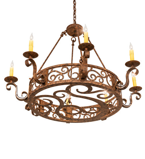 36" Delano 8 Light Chandelier detail view
