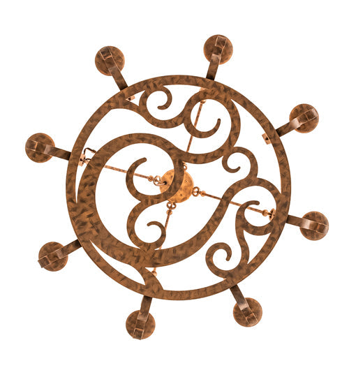 36" Delano 8 Light Chandelier detail view
