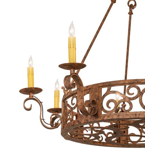 36" Delano 8 Light Chandelier detail view