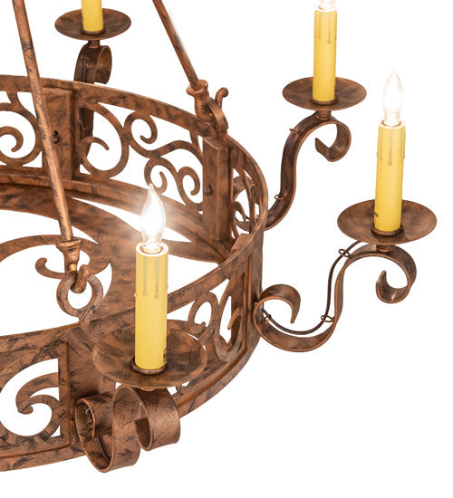 36" Delano 8 Light Chandelier detail view