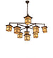 50" Hyde Park T Mission 9 Light Chandelier detail view