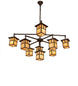 50" Hyde Park T Mission 9 Light Chandelier detail view
