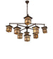 50" Hyde Park T Mission 9 Light Chandelier detail view