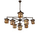 50" Hyde Park T Mission 9 Light Chandelier detail view
