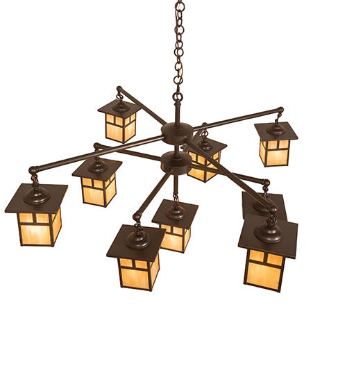 50" Hyde Park T Mission 9 Light Chandelier detail view