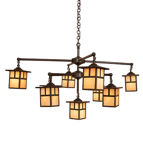 50" Hyde Park T Mission 9 Light Chandelier detail view