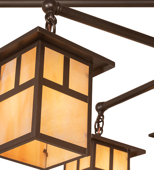 50" Hyde Park T Mission 9 Light Chandelier detail view