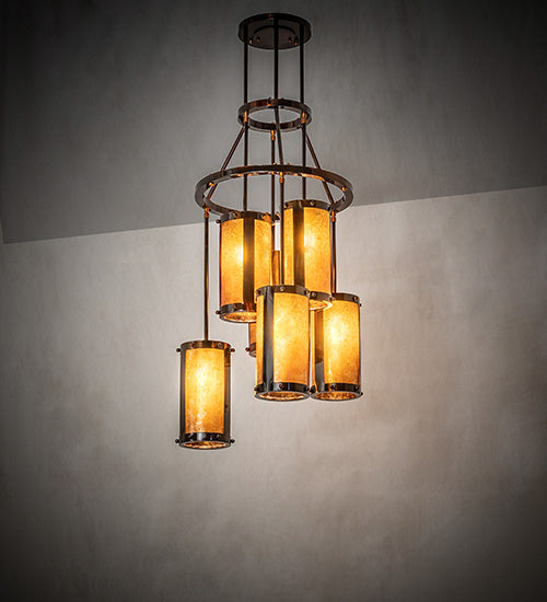 24" Cartier 6 Light Cascading Chandelier detail view