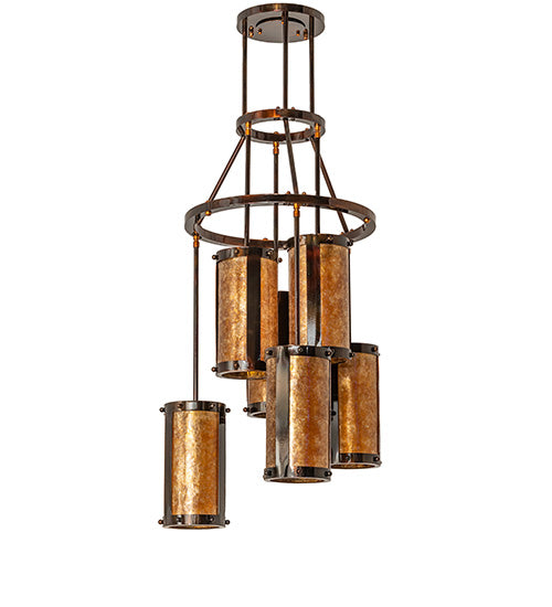 24" Cartier 6 Light Cascading Chandelier detail view
