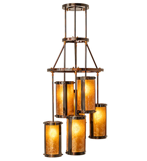 24" Cartier 6 Light Cascading Chandelier detail view