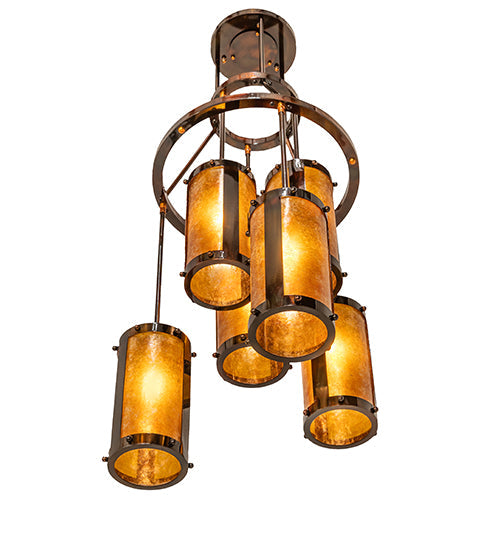 24" Cartier 6 Light Cascading Chandelier detail view
