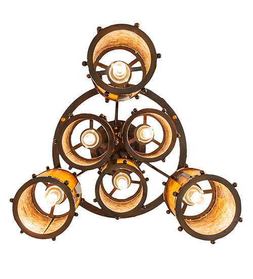 24" Cartier 6 Light Cascading Chandelier detail view