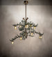 52" Pine Branch Valley View 12 Light Oblong Chandelier detail view