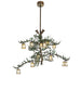52" Pine Branch Valley View 12 Light Oblong Chandelier detail view
