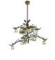 52" Pine Branch Valley View 12 Light Oblong Chandelier detail view