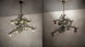 52" Pine Branch Valley View 12 Light Oblong Chandelier detail view