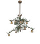 52" Pine Branch Valley View 12 Light Oblong Chandelier detail view