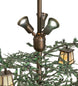 52" Pine Branch Valley View 12 Light Oblong Chandelier detail view