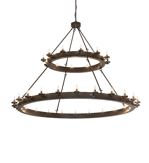 72" Loxley 36 Light Two Tier Chandelier detail view