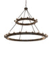 72" Loxley 36 Light Two Tier Chandelier detail view