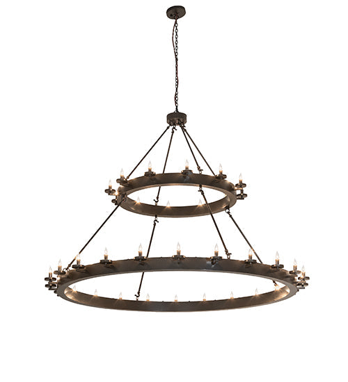 72" Loxley 36 Light Two Tier Chandelier detail view