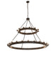 72" Loxley 36 Light Two Tier Chandelier detail view