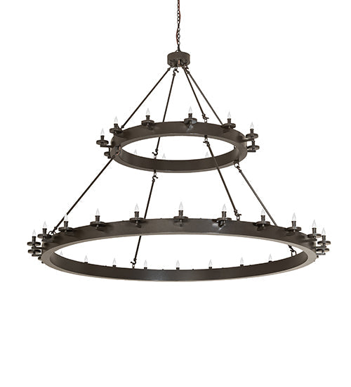 72" Loxley 36 Light Two Tier Chandelier detail view