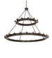72" Loxley 36 Light Two Tier Chandelier detail view