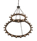 72" Loxley 36 Light Two Tier Chandelier detail view