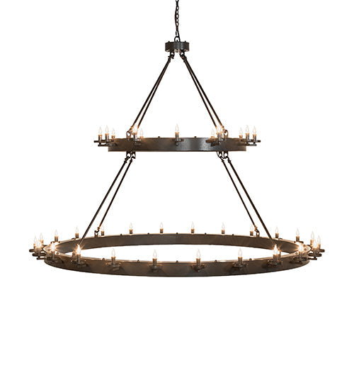72" Loxley 36 Light Two Tier Chandelier detail view