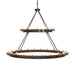 72" Loxley 36 Light Two Tier Chandelier detail view