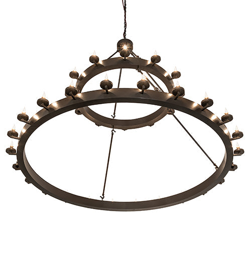 72" Loxley 36 Light Two Tier Chandelier detail view