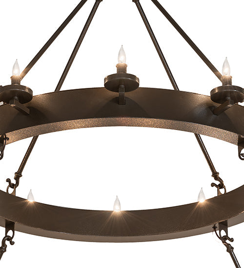 72" Loxley 36 Light Two Tier Chandelier detail view