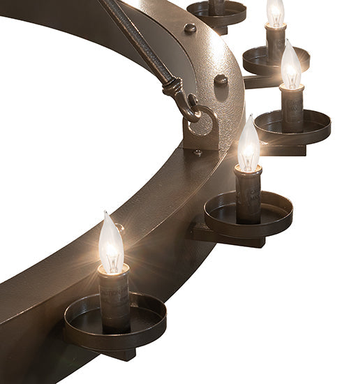 72" Loxley 36 Light Two Tier Chandelier detail view