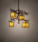 28" Pine Branch Valley View 4 Light Chandelier detail view