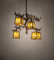 28" Pine Branch Valley View 4 Light Chandelier detail view