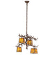 28" Pine Branch Valley View 4 Light Chandelier detail view