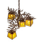 28" Pine Branch Valley View 4 Light Chandelier detail view