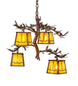 28" Pine Branch Valley View 4 Light Chandelier detail view